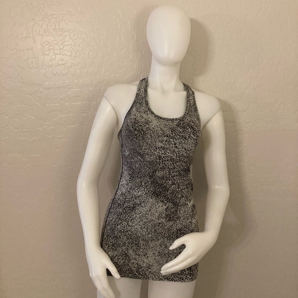 Lululemon Cool Racerback II Luon Spray Jacquard White Black - Picture 2 of 14